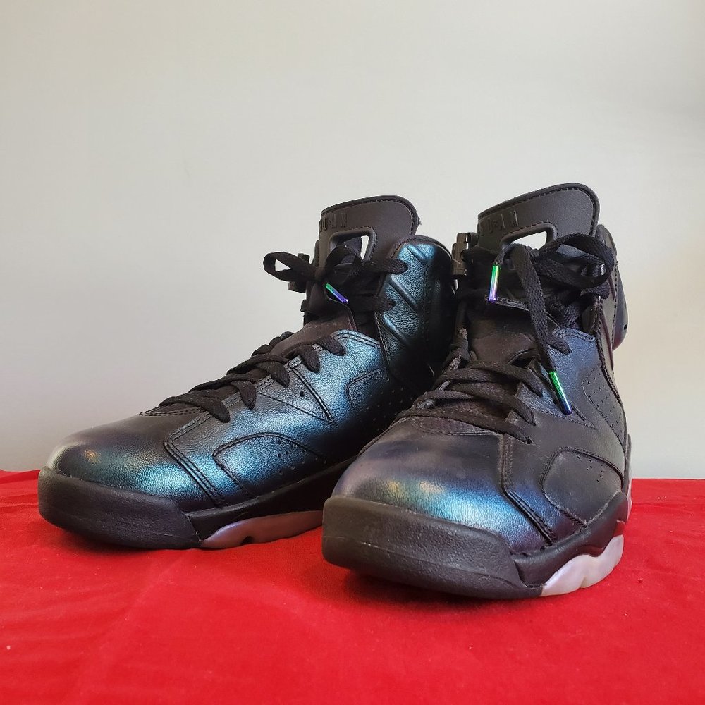 Mens Air Jordan Retro 6 VI All Star Chameleon Black Metallic Silver
